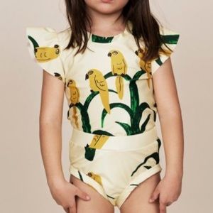 NWT Mini Rodini parrots two-piece swimsuit